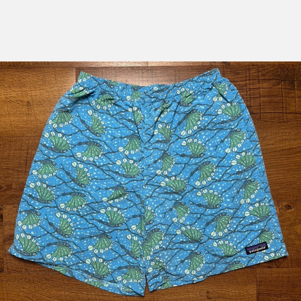 Patagonia Swim Shorts Blue and Green Quick-Dry